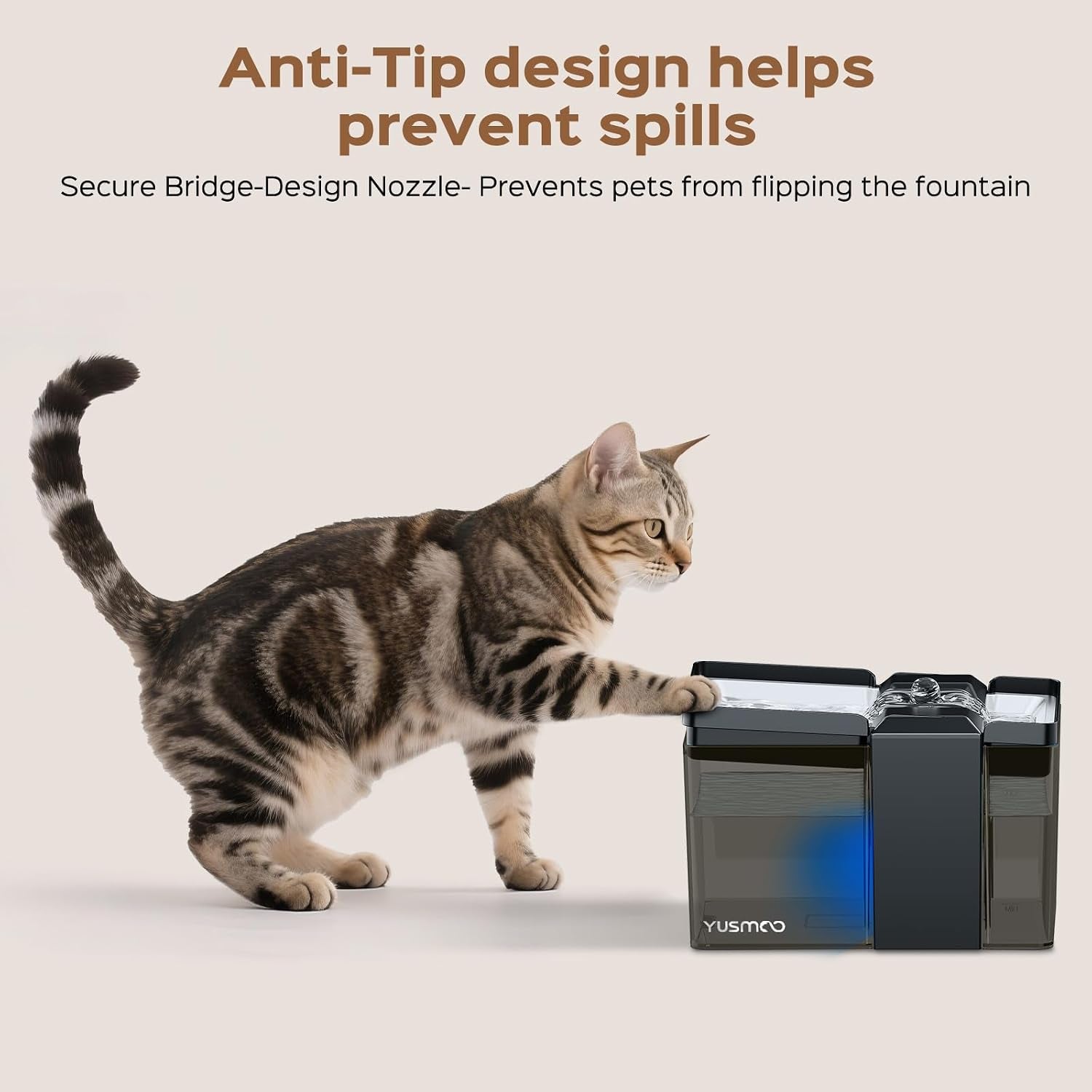 automatic-cat-water-fountain-2-2l-74oz-pet-fountain-with-304-stainless-steel-drinking-top-ultra-quiet-pump-triple-filtration-led-water-level-alert-bpa-free-plastic-for-cats-and-small-dogs