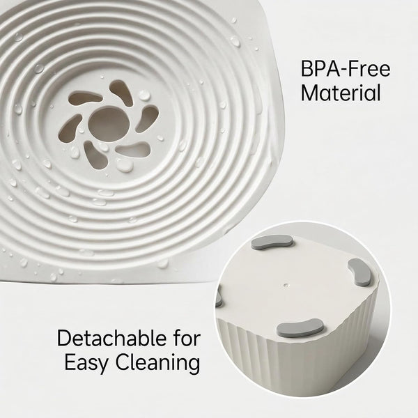 No Spill Dog Water Bowl, 45Oz Slow Water Feeder with Floating Disk & Safety Foam, Anti-Splash Pet Water Dispenser, Mess-Free Elevated Design, Durable PP Material for Home, Car & Travel6