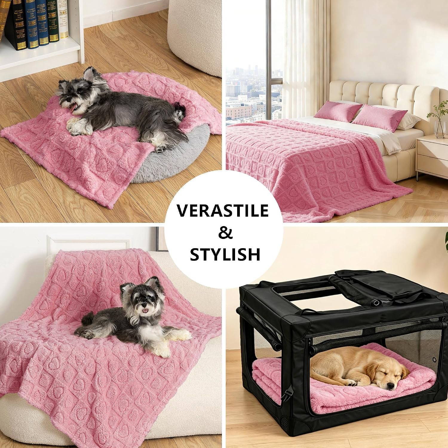 gogobunny-pet-blanket-for-dogs-cats-300gsm-ultra-soft-coral-fleece-blanket-washable-small-dog-cat-blanket-calming-crate-mat-furniture-protector-for-couch-bed-car-seat-pink-25x35in