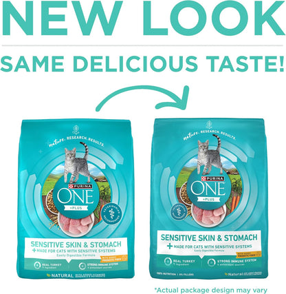 Purina ONE Sensitive Stomach, Sensitive Skin, Natural Dry Cat Food, +Plus Sensitive Skin and Stomach Formula - 16 Lb. Bag2