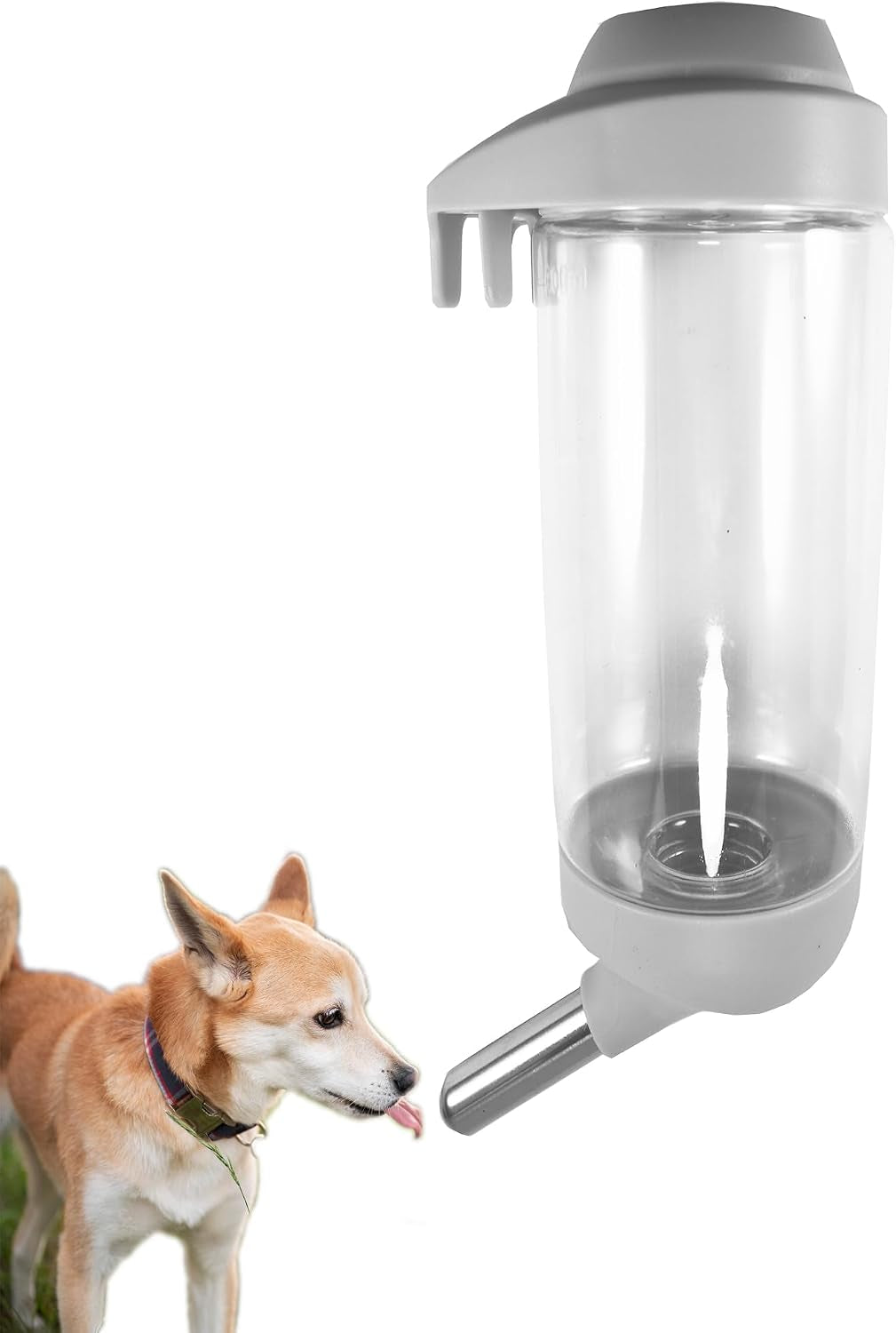 dog-crate-water-bottle-dispenser-no-drip-cat-kennel-water-dispenser-cage-water-feeder-easy-to-use-water-bottle-for-dog-crate-perfect-for-keeping-your-pet-hydrated-grey-500ml