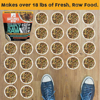 Nature'S Diet Simply Raw Freeze-Dried Whole Food Meal - Makes 18 Lbs Fresh Food with Muscle, Organ, Bone Broth, Whole Egg, Superfoods, Fish Oil Omega 3, 6, 9, Probiotics & Prebiotics (Beef)5