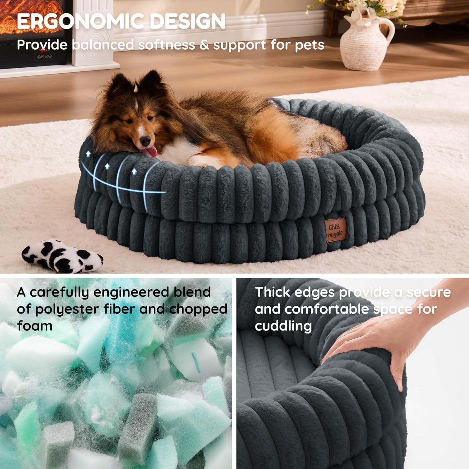 chixnuggle-orthopedic-dog-bed-washable-cover-faux-fur-bolster-pet-couch-waterproof-egg-crate-foam-non-slip-bottom-for-small-medium-dogs-dark-grey-30-24-7-dog-sofa-puppy-bed