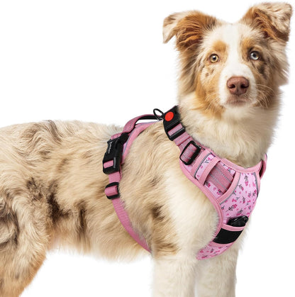 Rabbitgoo Dog Harness Medium Sized, Updated Easy on & off with 3 Buckles | No Pull No Choke, Walking with 2 Clips and Handle, Adjustable Soft Reflective, Blue, Medium20