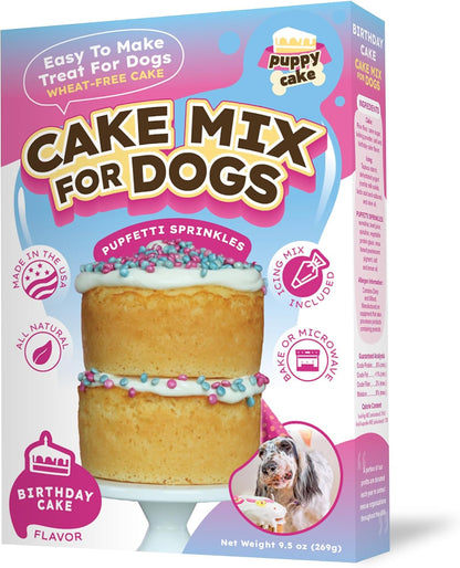 Puppy Cake Peanut Butter Dog Birthday Cake Mix with Icing - Wheat-Free, Easy to Bake/Microwave - Natural Ingredients - Made in the USA11
