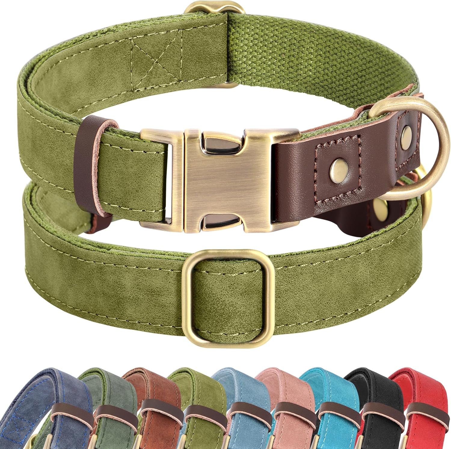 didog-pu-leather-dog-collar-for-small-dogs-puppy-soft-lining-green-s-all-day-comfort-for-daily-walks-and-backyard-play-quick-release-metal-buckle-for-easy-on-off-d-ring-for-leash-easy-clean