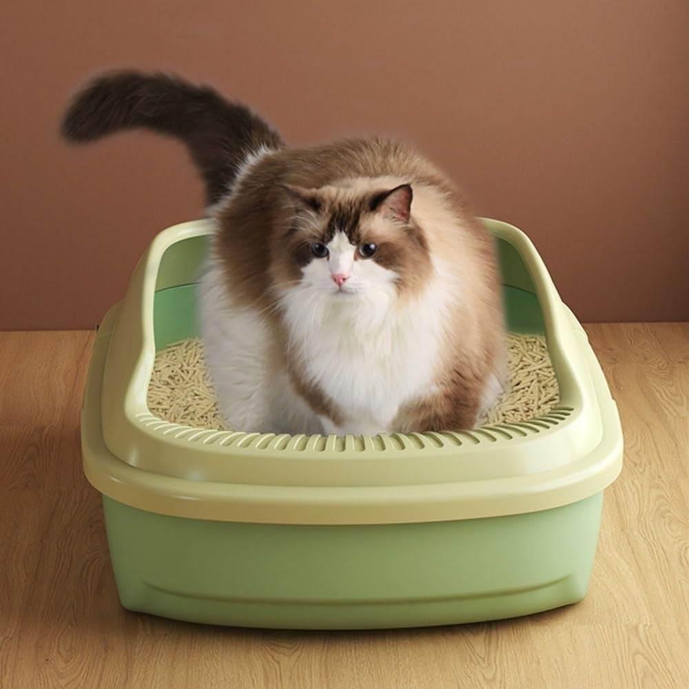 pet-supplies-open-top-cat-litter-box-with-scoop-high-side-sifting-tray-for-all-catsgreen