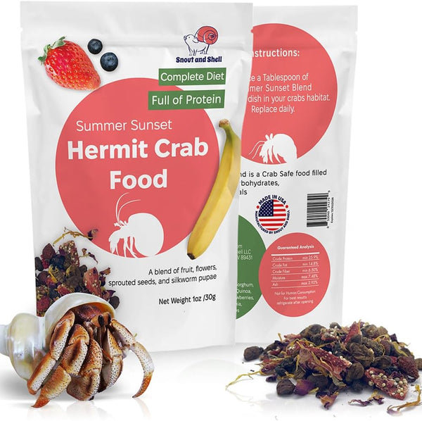 Natural Hermit Crab Food – High-Protein Hermit Food with Real Fruit and Sprouted Grains – 65 G (2.3 Oz) Crab Food for Pet Hermit Crabs by Snout and Shell11