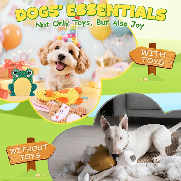 XIUGOAL Dog Toys to Keep Them Busy, 3 Pack No Stuffing Interactive Dog Toys with Crinkle, Squeaky Puppy Chew Toys for Small, Medium Breeds7