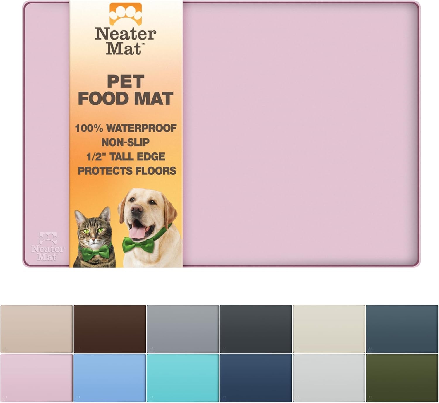 neater-pet-brands-neater-mat-pet-mats-for-food-and-water-cat-dog-bowl-mat-waterproof-silicone-feeding-tray-dog-food-mats-for-floors-placemat-w-raised-edge-for-under-bowls-16-x-10-cappuccino