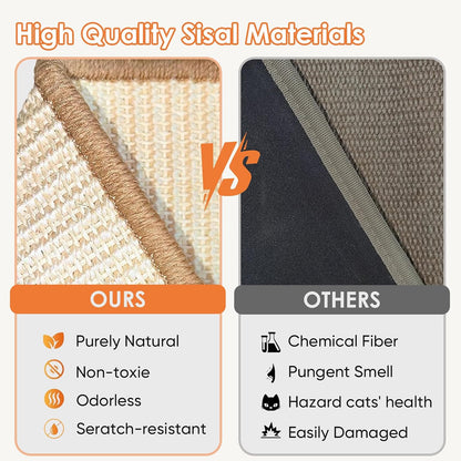 Natural Sisal Cat Scratcher Bed with Hammock – Solid Wood Furniture Style, Extra Large Cat Lounger & Scratch Pad for Indoor Cats, Protects Furniture5