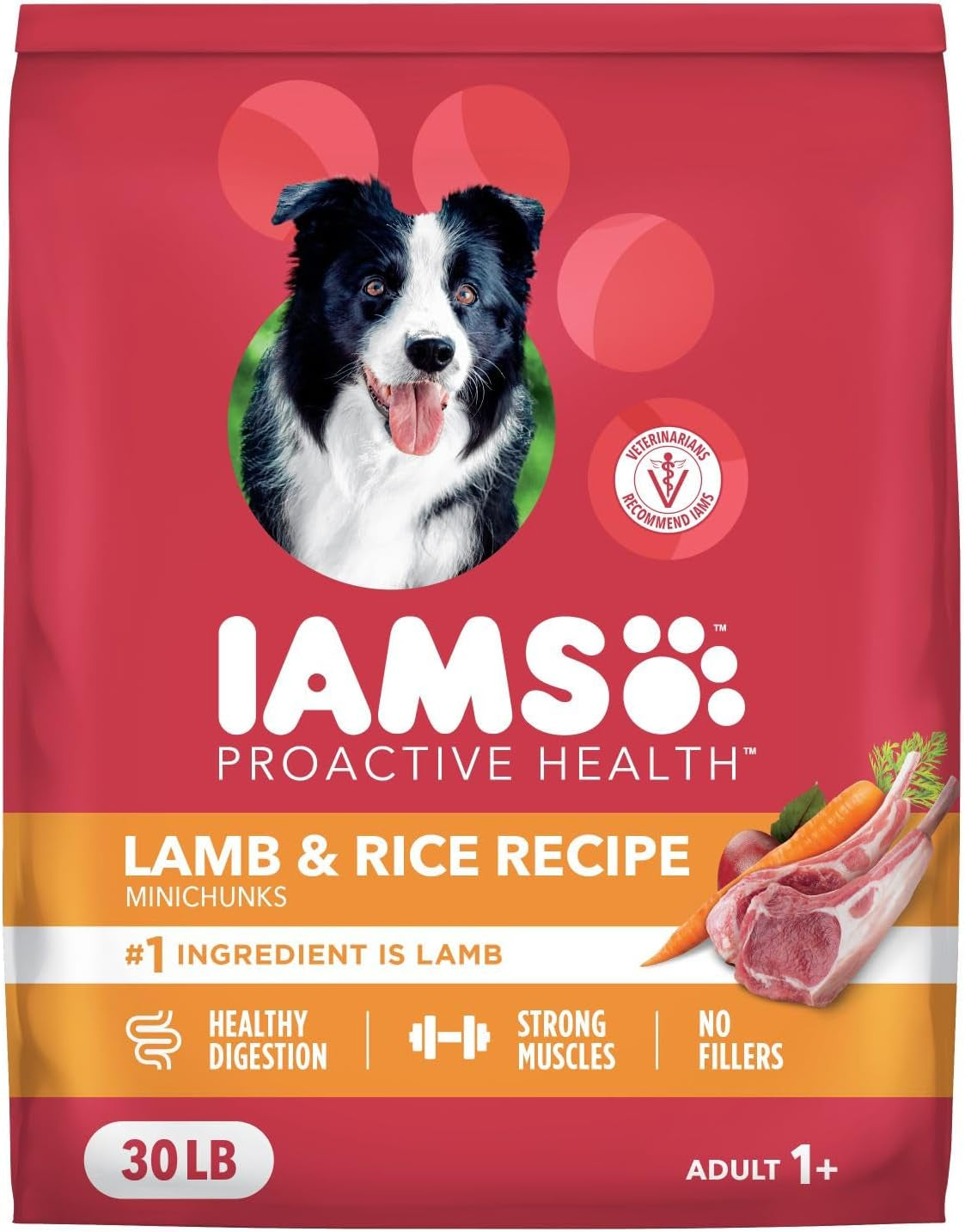 iams-proactive-health-minichunks-dry-dog-food-lamb-rice-15-lb-real-lamb-1-ingredient-omega-6-fatty-acids-for-skin-coat-natural-fiber-prebiotics-no-fillers-or-artificial-flavors