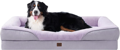 EHEYCIGA Orthopedic XL Dog Bed for Large Sized Dog, 42X30 Inch Extra Large Memory Foam Dog Couch Bed with Sides, Waterproof Liner & Washable Removable Cover, Bolster Pet Sofa, Grey14