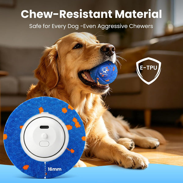 Interactive Dog Toys Dog Ball - Auto Bouncing & Rolling, Chew-Resistant E-TPU Material, 3 Interactive Modes, IPX7 Waterproof, Smart Chase Pet Toy Ball for Medium and Large Dogs (Blue)3