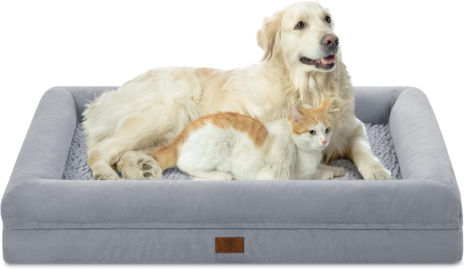 xl-orthopedic-waterprood-dog-bed-for-extra-large-size-dogs-360-degree-bolster-support-egg-crate-foam-waterproof-liner-non-slip-bottom-machine-washable-cover-45-x-35-inch