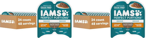 IAMS Perfect Portions Cuts in Gravy Wet Cat Food, Tuna & Salmon, 12 Count | Tuna & Salmon Cuts in Gravy, 2.6 Oz. Snap-Peel-Serve Twin Packs, Vitamin E Immune Support, Prebiotic Fiber, Made in USA13