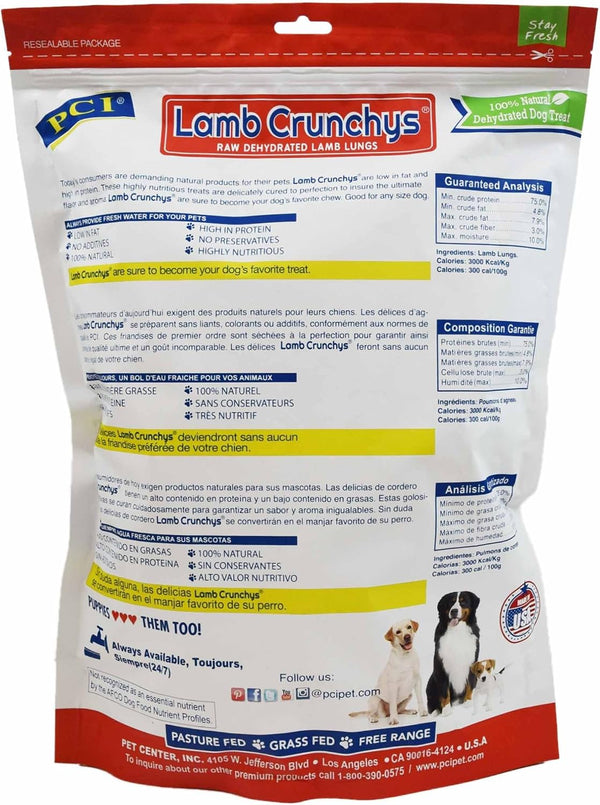 PCI Pet Center Inc Lamb Crunchys Raw Dehydrated Lamb Dog Treats, 16 Oz Pack | Made in USA Dog Treats from Single-Ingredient Lamb Lung, for Dogs of All Ages - Can Be Used for Training or Daily Treats2