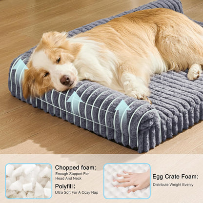 Orthopedic Calming Large Dog Bed Pet Sofa Bed 36''X24'' Grey | 2-Sided Pet Couch Large Sized Dog, Soft Egg-Crate Foam Dog Mat, Waterproof Removable Washable Cover, Nonskid Bottom Cat Bed5