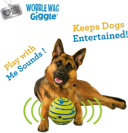 Wobble Wag Giggle Ball, Interactive Dog Toy, Fun Giggle Sounds When Rolled or Shaken, Pets Know Best, as Seen on TV8