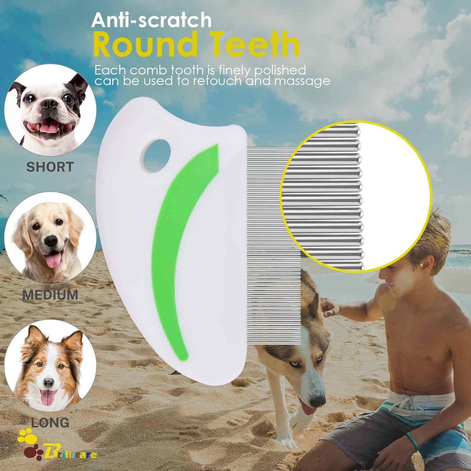 2-pack-flea-lice-comb-stainless-steel-dog-cat-grooming-combs-with-rounded-teeth-professional-pet-tear-stain-remover-dematting-tool-for-small-medium-large-pets