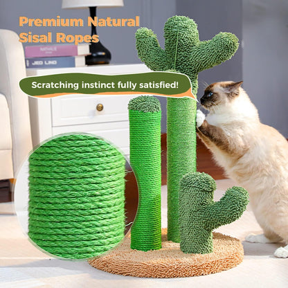 PAWZ Road Cactus Cat Scratching Post 23”Cat Scratcher with Toy Ball | Cactus Cat Tree with 3 Sisal & Carpet Scratching Posts, Soft Carpet Base & Top, Interactive Ball for Indoor Cats5