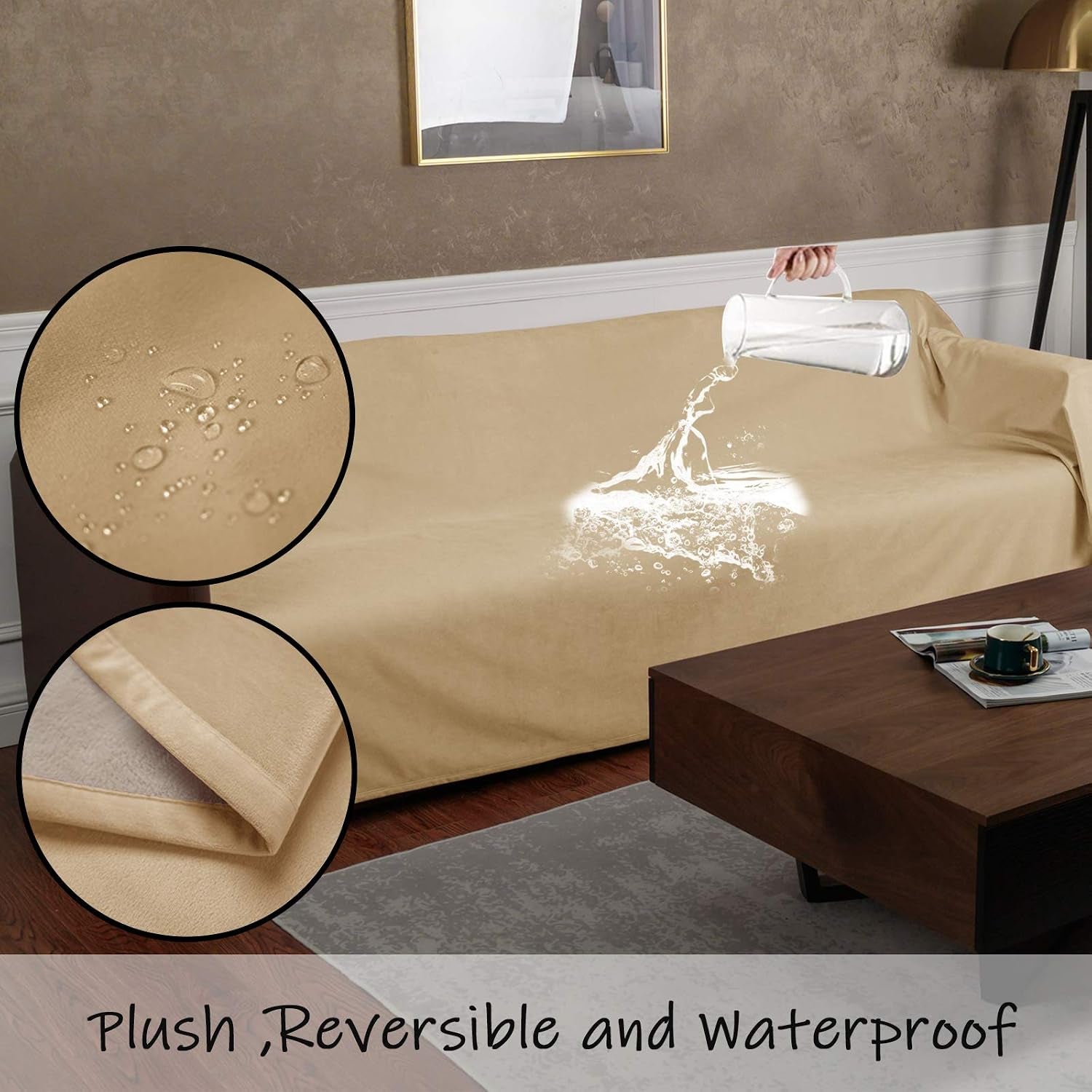 ameritex-pet-bed-blanket-reversible-100-waterproof-velvet-super-soft-for-sofa-and-bed-82x102-inches-cream-sand