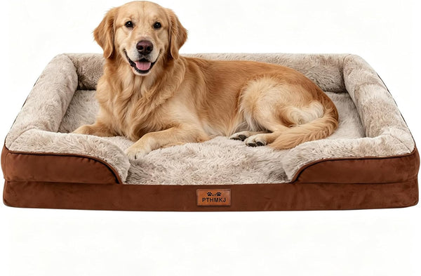 Orthopedic Dog Bed for Medium Dogs - Gel Memory Foam Pet Bed with Waterproof & Washable Cover, Contoured Bolster Design for Dogs & Cats (Grey, 30.0" L X 20.0" W X 6.3" Th)11