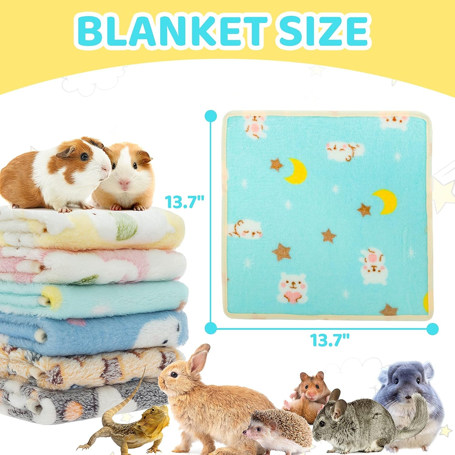 cusozwo-guinea-pig-bedding-mat-6-pack-soft-fleece-small-pet-blankets-washable-small-animal-cage-liners-sleep-mat-accessories-for-rat-rabbit-hamster-hedgehog-13-7x13-7in