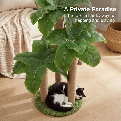 LEMONDA 31.5Inch Cat Scratching Post,Cat Scratcher Tree with 3 Scratching Poles & 2 Interactive Dangling Balls,Cats Scratching Posts for Indoor Kitten & Adult Cats | Cat Scratcher Tree, 3 Scratching Poles, Cat Scratching Posts,2 Interactive Dangling Balls, for Indoor Kitten & Adult Cats6