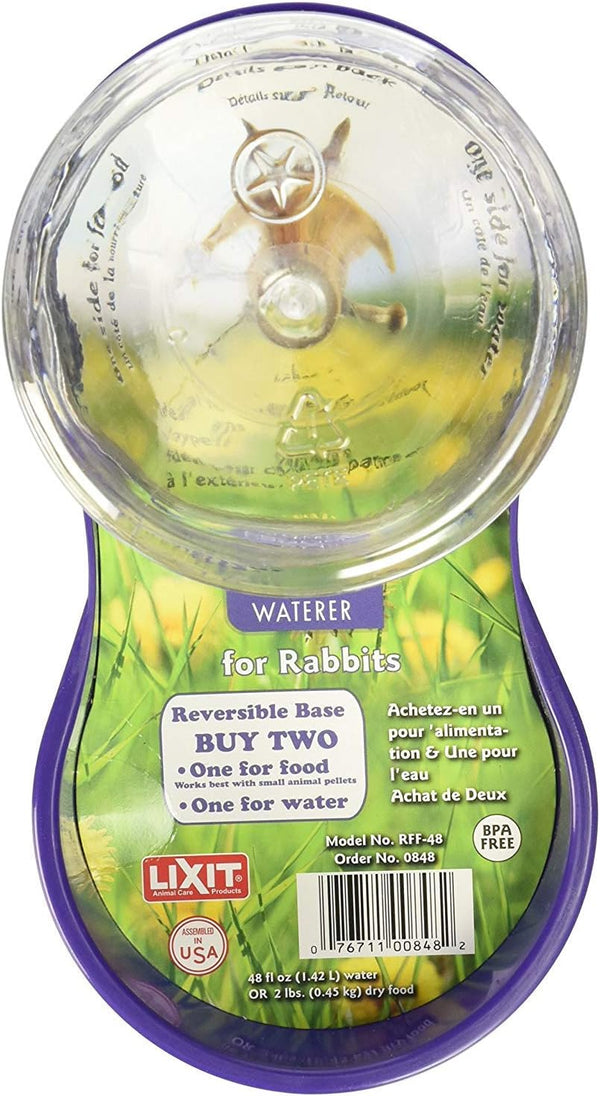 Lixit Reversible Waterer/Feeder for Rabbits and Other Small Animals. (Pack of 1),Purple4