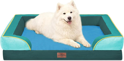 Comfort Expression Orthopedic Dog Bed for Extra Large Dogs with Bolster | Waterproof Dog Couch Bed with Washable Cover & Non-Slip Bottom, Supportive Egg Crate Foam XL Pet Bed, 42X30 Inch29