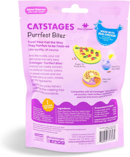 Catstages by Nina Ottosson Purrfect Bitez Natural Crunchy Cat Treats for Puzzles, Toys, Feeders, & Training, Usa-Made, Real Chicken Flavor, 4Oz5