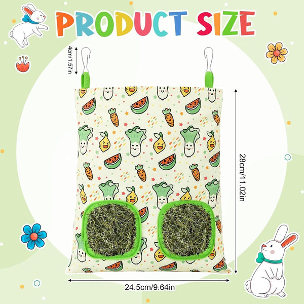 UPINS 2Pack Guinea Pig Hay Feeder Bag,Bunny Rabbit Cage Bag Hanging Holder | Guinea Pig Cage Feeder,For Bunny Rabbits,Chinchillas,Hamsters,Small Pets,And Animals2
