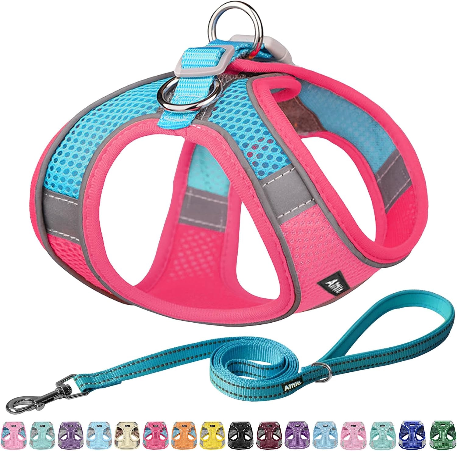 aiitle-no-pull-dog-harness-and-leash-set-step-in-adjustable-dog-harness-with-padded-vest-for-all-weather-dog-leash-with-soft-padded-handle-easy-to-put-on-small-and-medium-dogs-beige-s