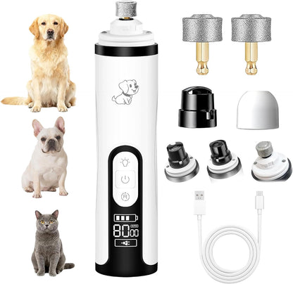 2026 Upgraded Silent Groom Pro Nail Grinder for Dogs & Cats, 3-Speed Cordless Silent Grooming Pro with LED Light, 2000Mah Long Battery Life, Painless Paws Grooming for Small Medium Large Pets (White)1