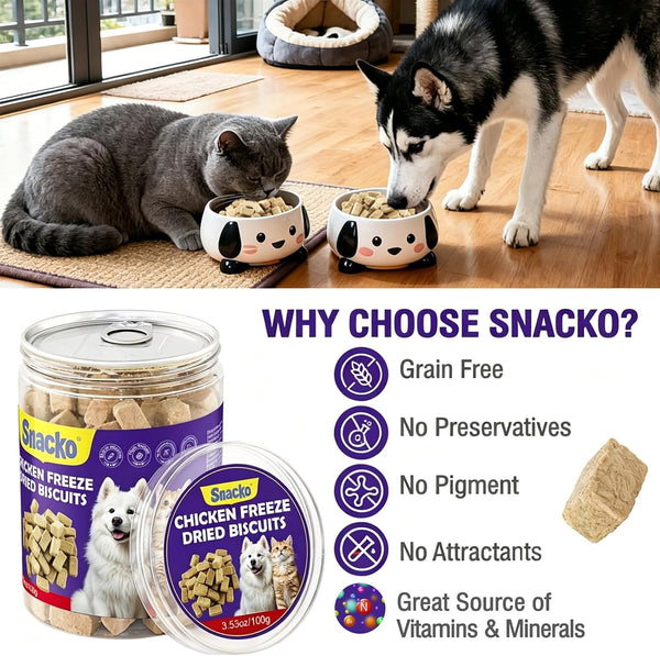 Freeze Dried Chicken Cat Treats 100G - Natural Chicken Cube Snacks,High Protein Grain Free - Healthy Dog Treats for Daily Hip & Joint Care,Pet Training Reward Snack2
