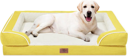 Comfort Expression Orthopedic Dog Bed for Extra Large Dogs with Bolster | Waterproof Dog Couch Bed with Washable Cover & Non-Slip Bottom, Supportive Egg Crate Foam XL Pet Bed, 42X30 Inch162