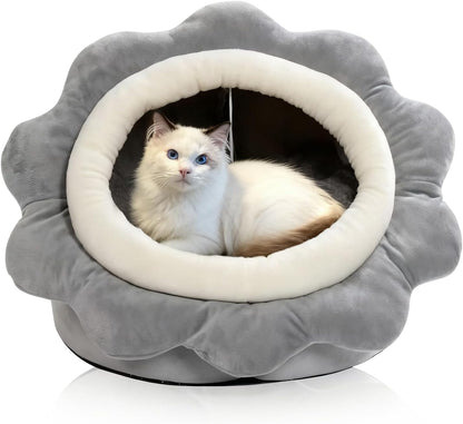 Cat Beds for Indoor Cats-Rabbit-Shaped Cat Cave Bed with Hanging Toy,Grey M | Super Soft Calming Cat Tent House for Kitten&Puppy,Warm Plush&Machine Washable&Removable Cushioned Pad,Cute Cat Hideaway12