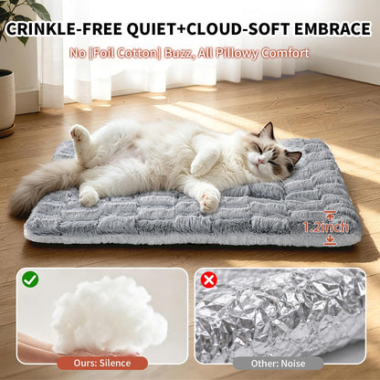 Cat Bed, Cat Beds for Indoor Cats - Reversible Self Warming Cat Bed Mat with Ridged Chenille Texture, Ultra Plush Double Sided Thermal Kitten Bed & Mat, 23.6" X 15.7", Machine Washable3