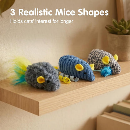 Catnip Toys (3 Pack), Cat Mouse Toys for Indoor Play, Small Interactive Cat Toys for Indoor Cats, Perfect for Single or Multi-Cat Households (Blue)6