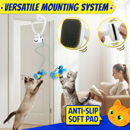 CATPICK Interactive Doorway Cat Toy, No-Adhesive Clip-On for Indoor Cats | Automatic Retractable Bird-And-Mouse Motion with 8-Minute Auto-Play, Touch-To-Wake Response, USB Charging, 2 Birds & 1 Mouse7