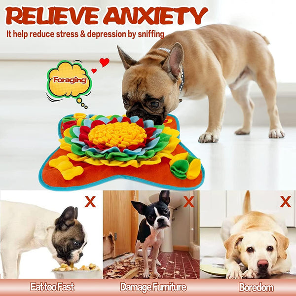 Snuffle Mat for Dogs Pet Treats Feeding for Small Medium Breed Dogs Non-Slip Interactive Dog Puzzle Toys Encourages Natural Foraging Skills4