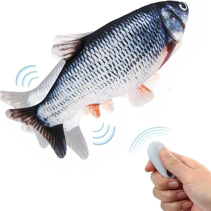 Tocirelo Cat Toys Flopping Fish with Catnip, Moving Cat Toy Interactive for Indoor Cats, Kitten Kicker Floppy Dog Toy, 11" Electric Realistic Plush Wiggle Fish for Kitty Exercise9