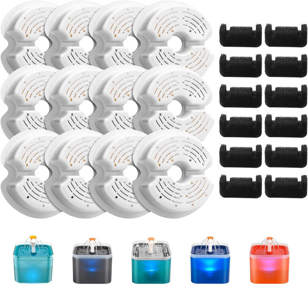 AONBOY Cat Water Fountain Filters, Suitable for AONBOY Pet Fountain F2, Cat Fountain Filters(8 Filters + 8 Sponges)10