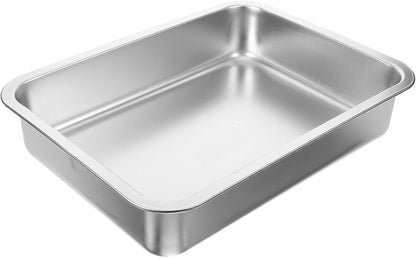 Stainless Steel Cat Litter Tray Open Metal Pan Kitten Toilet with Stable Bottom for Easy Pet Housebreaking1