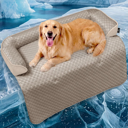 Calming Large Dog Bed for Couch, 41 X 37 Inch Removable Couch Cover for Dogs Washable, Non-Slip Fluffy Plush Dog Sofa Mat for Furniture Protector - Grey16
