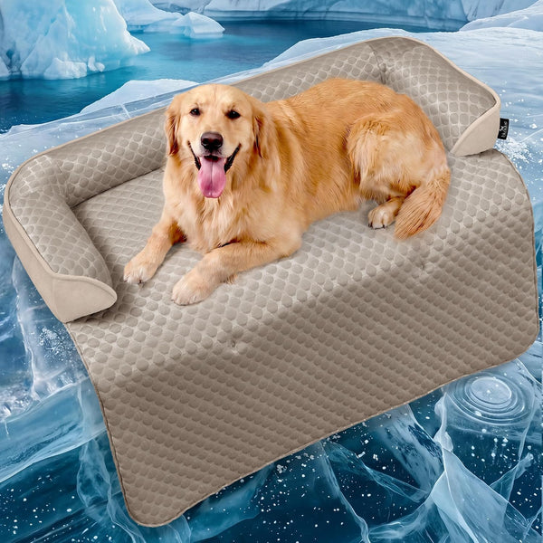 Calming Large Dog Bed for Couch, 41 X 37 Inch Removable Couch Cover for Dogs Washable, Non-Slip Fluffy Plush Dog Sofa Mat for Furniture Protector - Grey16