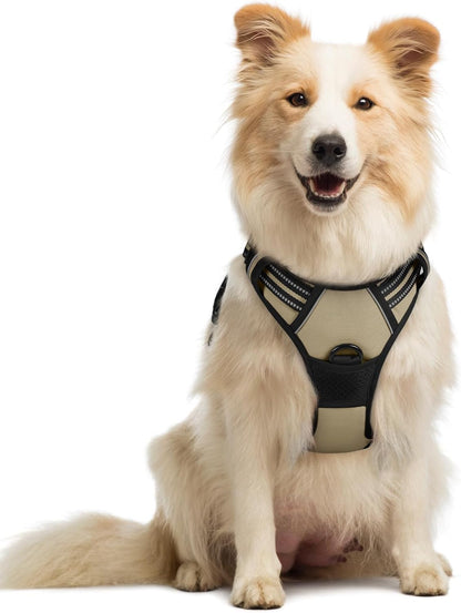 Rabbitgoo Dog Harness, No Pull for Large Dogs with 2 Leash Clips, Pet Vest | No Choke with Handle, Adjustable Soft Padded, Reflective, Easy Control for Walking, Black, Large93