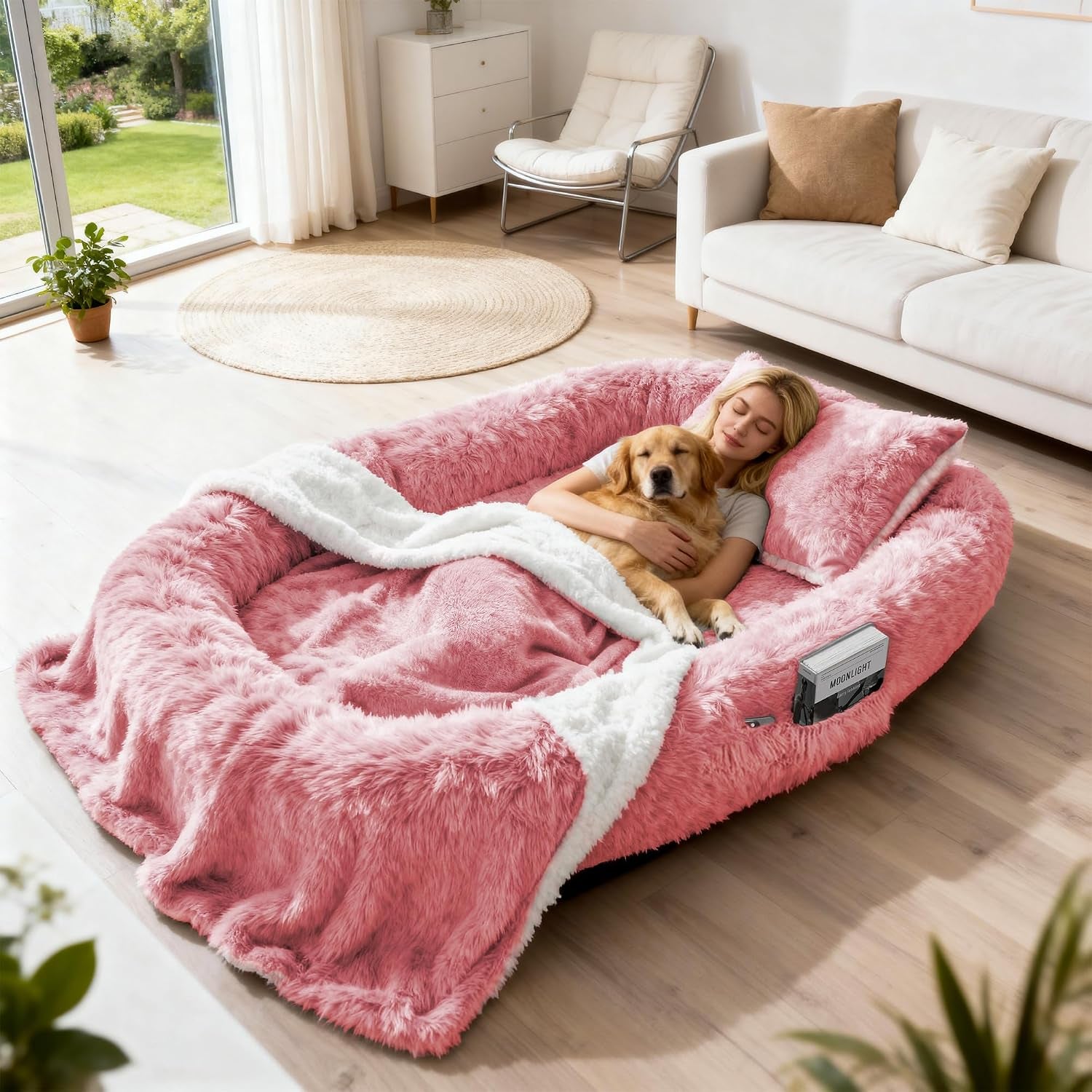 71-human-dog-bed-for-adult-giant-orthopedic-memory-foam-dog-sofa-bed-large-oversize-washable-faux-fur-pet-couch-with-plump-pillow-blanket-strap-dark-grey