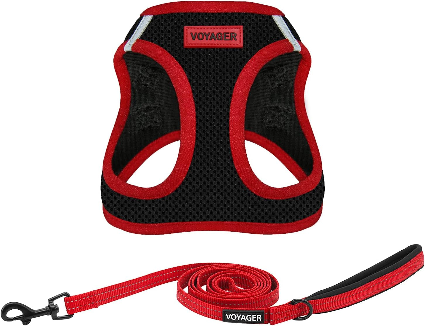 best-pet-supplies-voyager-step-in-air-all-weather-mesh-harness-and-reflective-dog-5ft-leash-combo-with-neoprene-handle-for-small-medium-and-large-breed-puppies-baby-blue-small